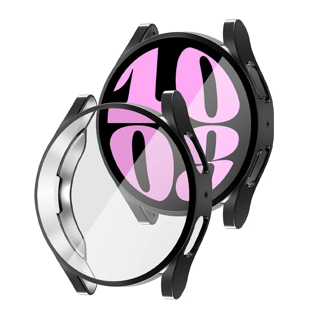 Samsung Galaxy Watch 6 Protective Case - Soft TPU Full-Cover Bumper with Screen Protector for 40mm and 44mm Models