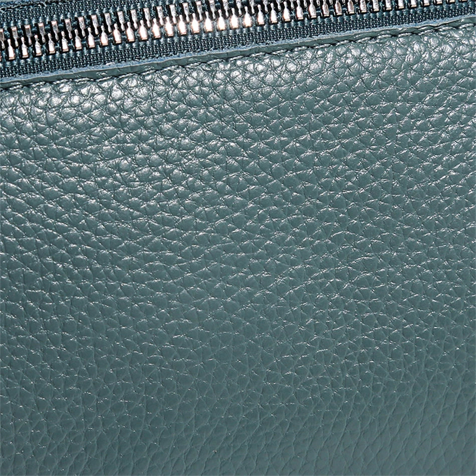 Luxury Genuine Leather Women's Crossbody Bag – Solid Color Shoulder Bag, Clutch & Messenger Purse