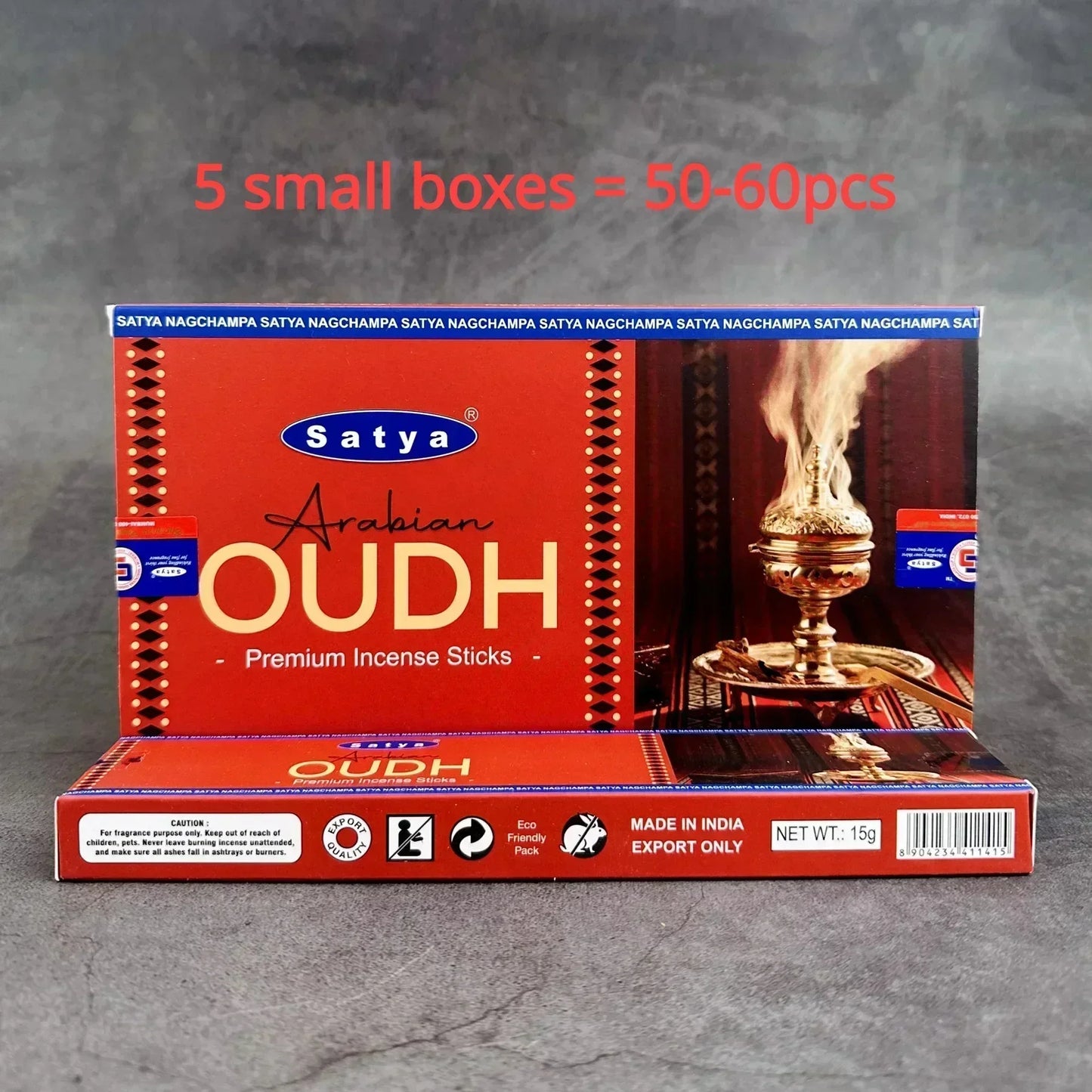 5BOX NAG Champa Indian Incense Set – Satya Handmade Sticks with 6 Aromatic Scents for Home & Meditation