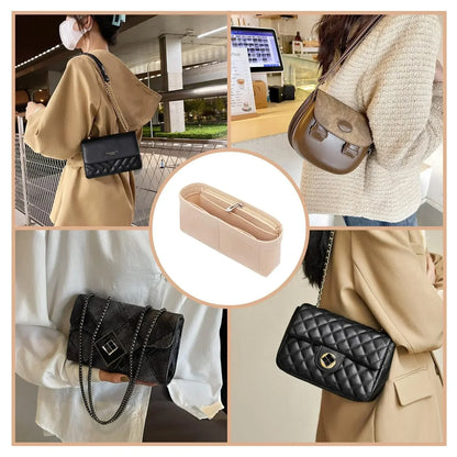 Felt Insert Bag Organizer — Bag-in-Bag Purse Organizer for Longchamp Mini Shoulder Bag