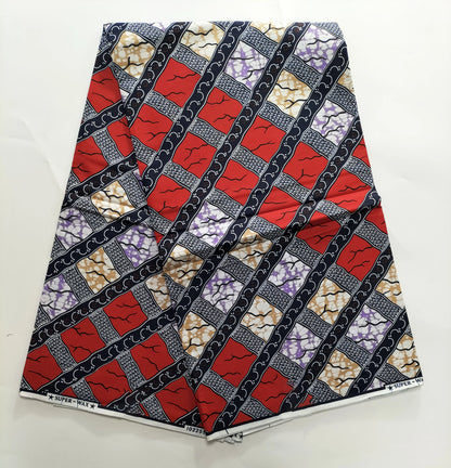 African Real Wax Print Fabric - 100% Cotton Nigerian Ankara Sewing Material for Party Dresses