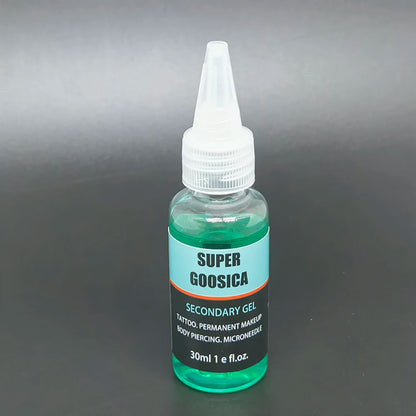 Super Goosica Blue Tattoo Gel 30ml — Permanent Makeup & Microblading Auxiliary Gel for Eyebrow and Lip