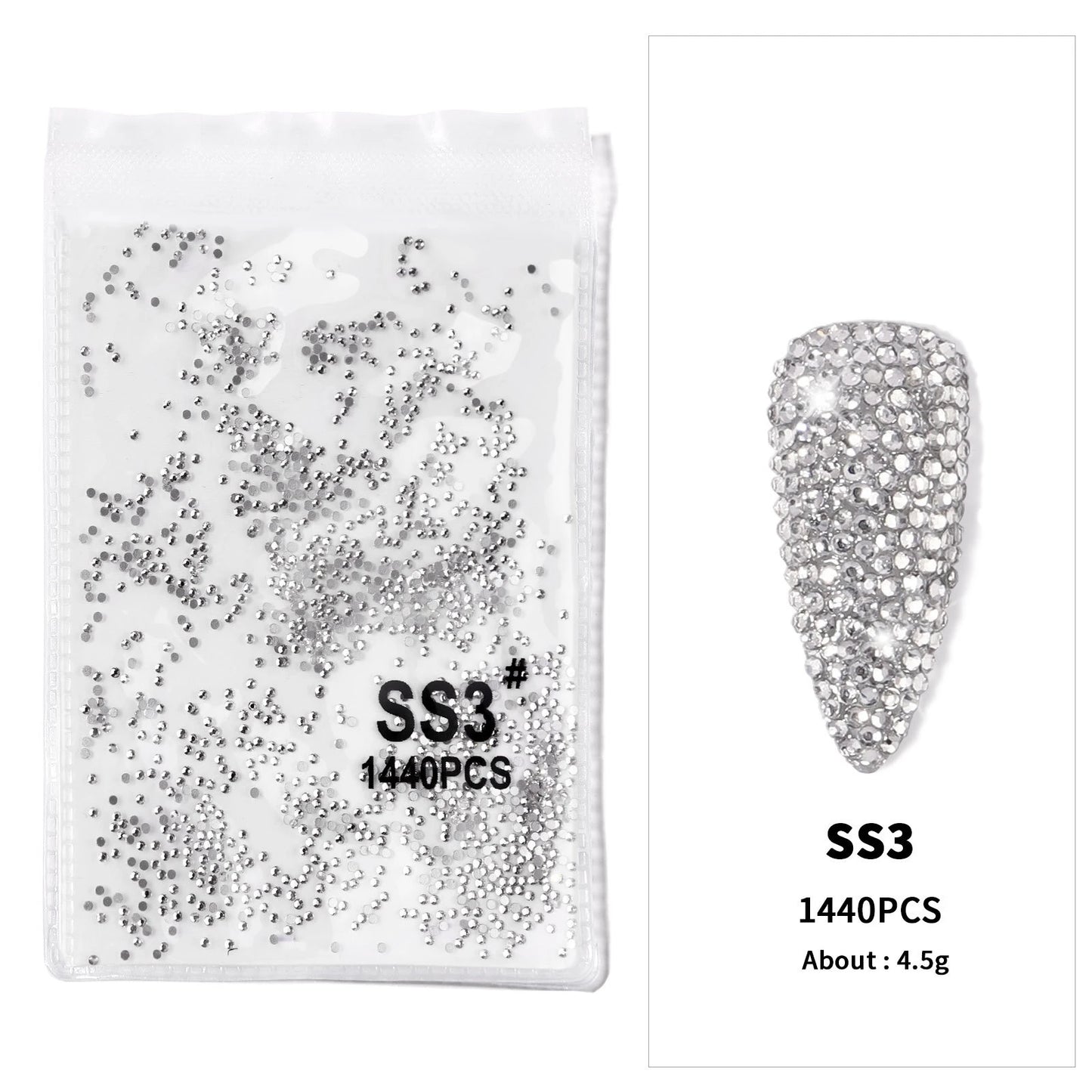 12-Grid 3D Glass AB Crystal Nail Art Rhinestones Kit – Flatback Round Beads with Tools for Nail Jewelry & Diamond Decoration