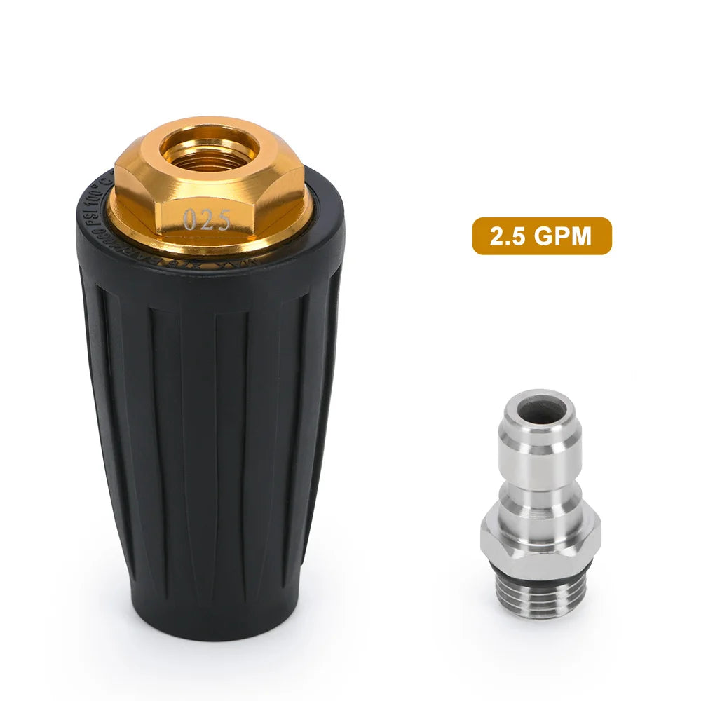 Turbo Rotating Nozzle for Pressure Washer – 360° Adjustable Spray with 1/4" Quick Connector, 4000 PSI, Multiple GPM Options