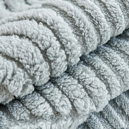 Wave Striped Plush Sofa Cover – Thick Non-Slip Couch Slipcover & Sofa Mat for Living Room, Solid Color Protective Towel