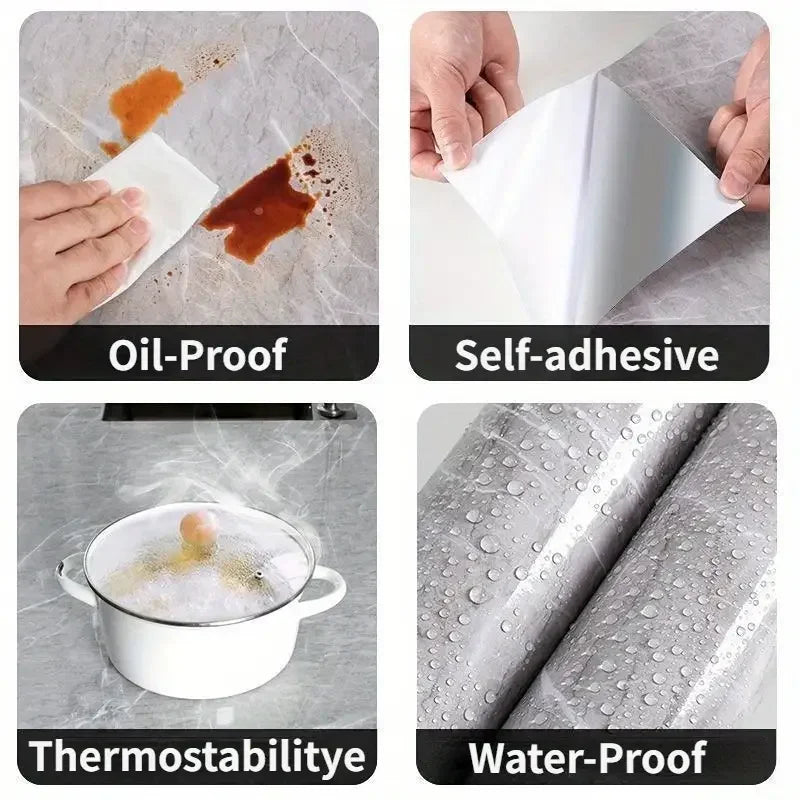 Self Adhesive Tile Wallpaper Stickers - 10/20/40PCS Waterproof 30x30cm Floor Decals for Kitchen, Bathroom & Home Decor