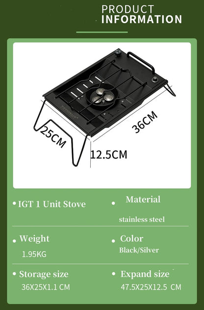 IGT Camping Gas Stove – 8000W High Power Flat Burner for Outdoor Kitchen & Camping Gear