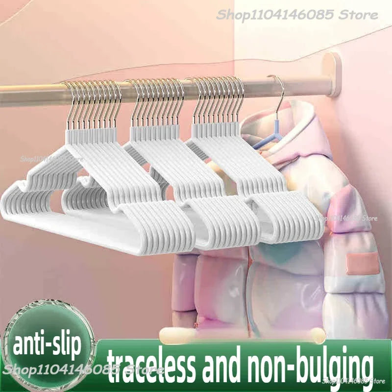10PCS Metal Non-Slip Clothes Hangers – Durable Space-Saving Wardrobe Organizer for Bedroom & Home