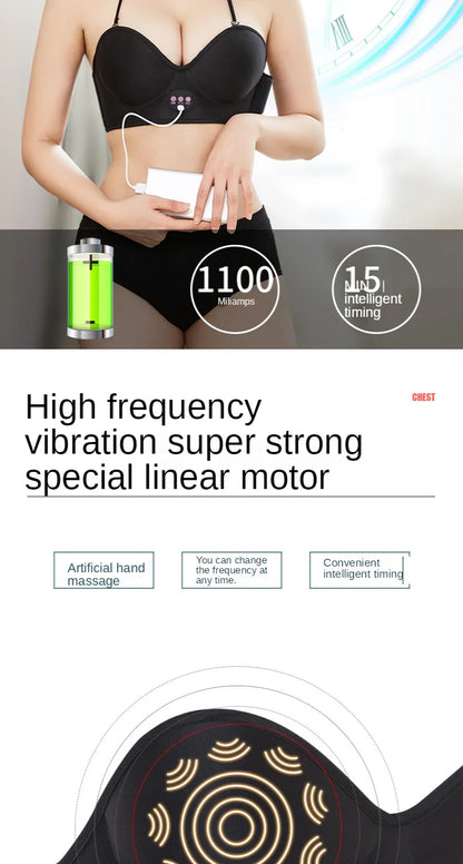 Wireless Vibration Electric Massager – Hot Compress Bra for Chest Care & Breast Firming
