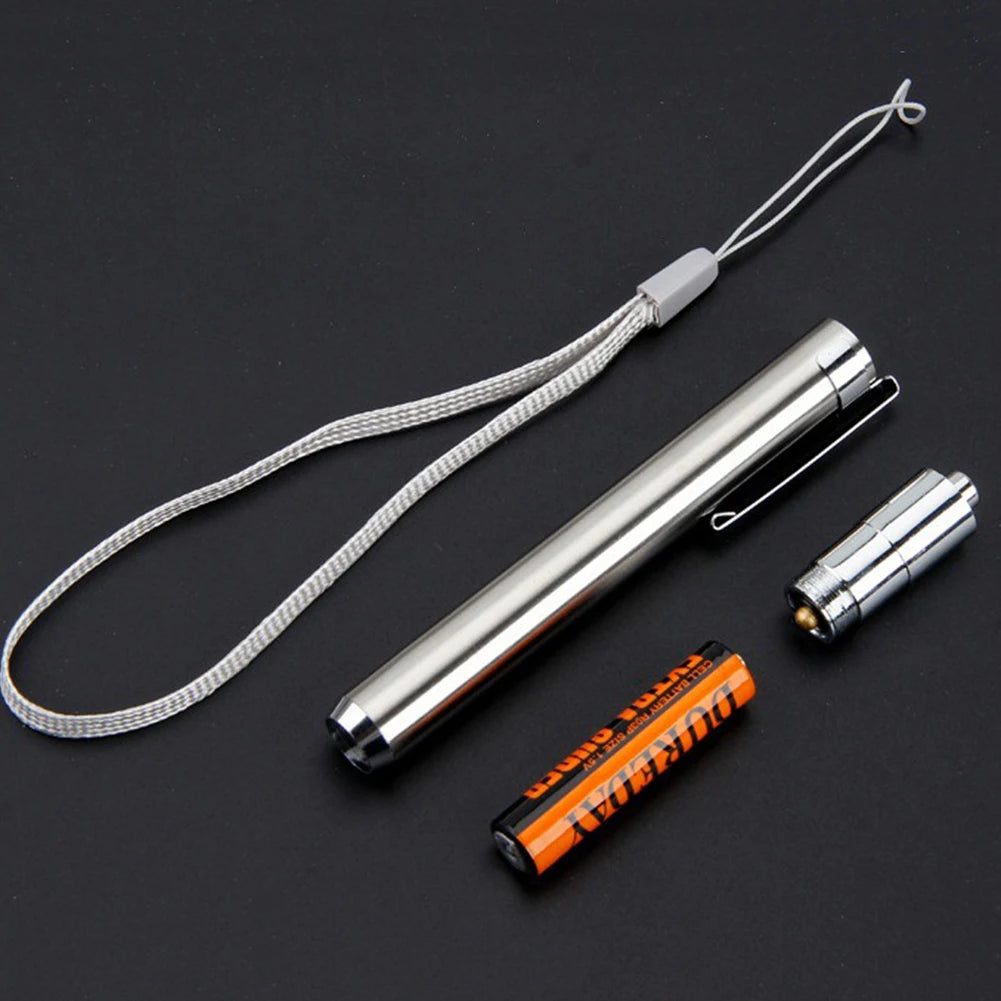 Portable LED Stainless Steel UV Flashlight: 395/365nm Ultra Violet Mini Light - AAA Battery Powered for Marker Checker Detection