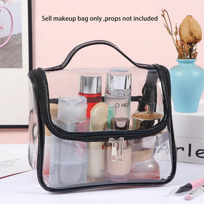 3-Size Transparent Toiletry Bags – Large Capacity Travel Organizer Stroller Bag for Makeup, Cosmetics & Multifunctional Storage