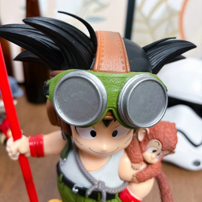 Dragon Ball Kid Goku PVC Figure - Flying Nimbus Cloud & Power Pole Anime Statue for Desk Decoration and Collectible Gifts