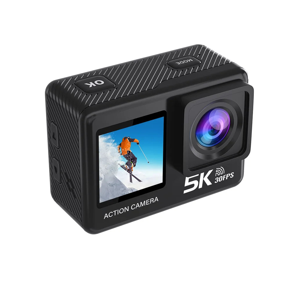 5K Action Camera – 4K60FPS, EIS, Dual Screen, 170° Wide Angle, 30M Waterproof Sport Camera with Remote Control
