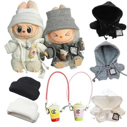 Labubu V1/V2/V3 Sportswear Sweatshirt Jacket – Casual Hoodie Outfit for Mini Labubu Dolls Accessories