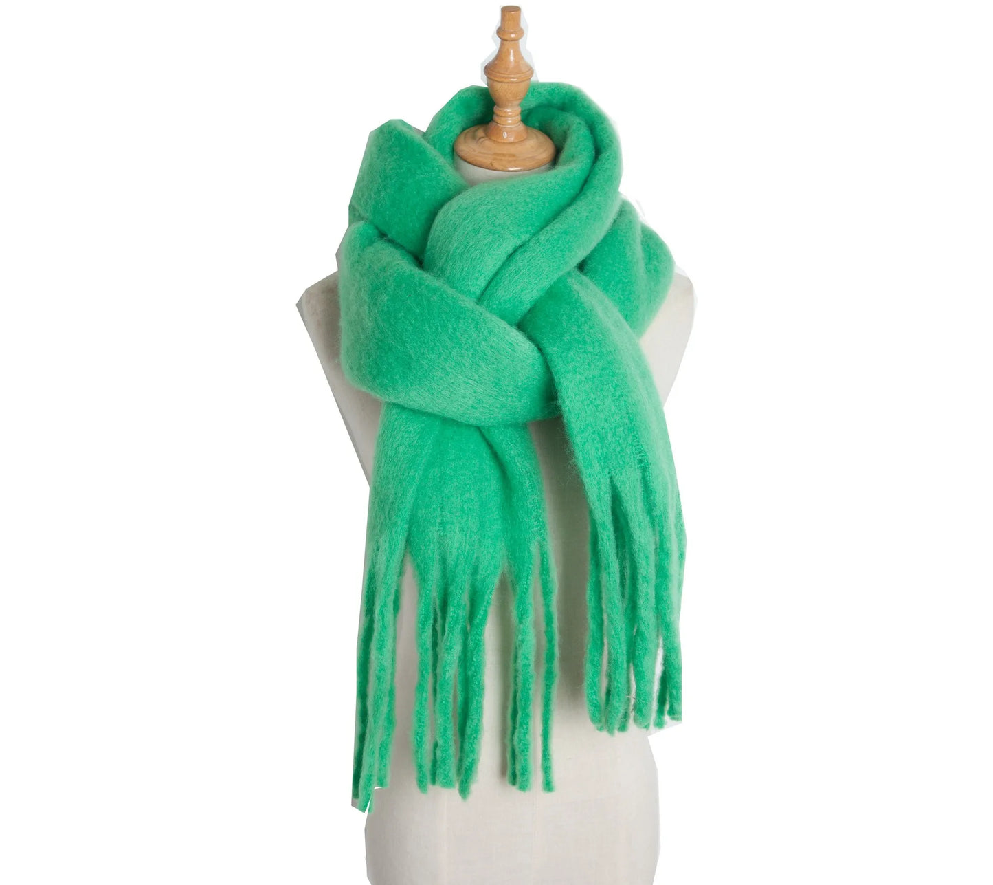 Luxury Women’s Winter Scarf – Cashmere Pashmina Shawl Wrap, Thick Soft Solid Tassel Scarf Long Stole
