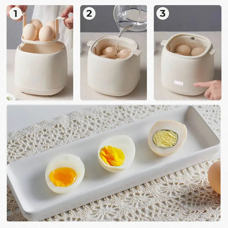 Effortless Breakfasts with the Smart Egg Cooker - 300W Electric Egg Boiler and Custard Steamer with Auto-Off, Your Go-To Omelette Cooking Companion!