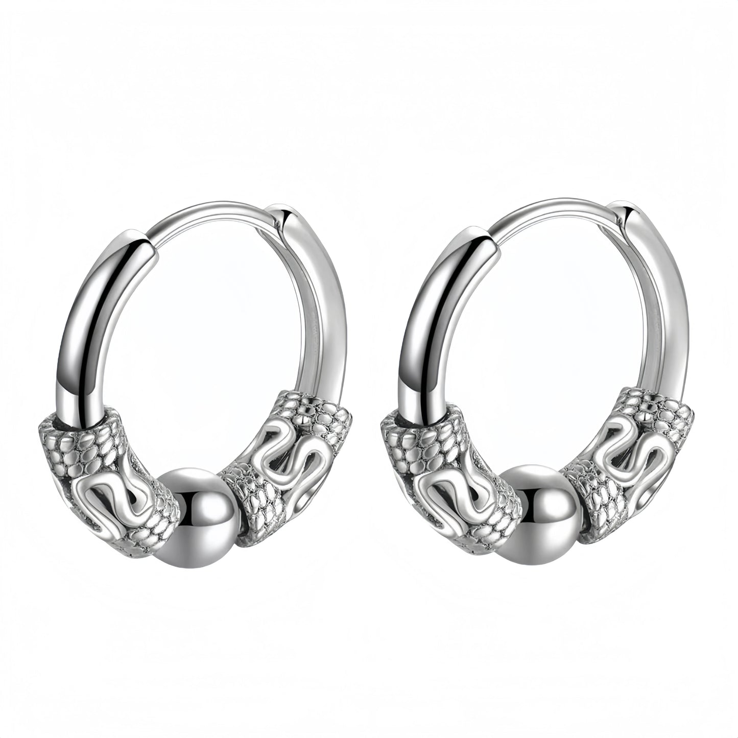 Long Hanging Cross & Leaf Hoop Earrings – Vintage Stainless Steel Hip Hop Unisex Jewelry Accessories