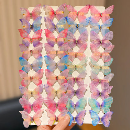 36-Piece Butterfly Hairpins - Dreamy Gradient Colors Cute Hair Accessories for Girls, Birthday Parties, Weddings & Everyday Styling