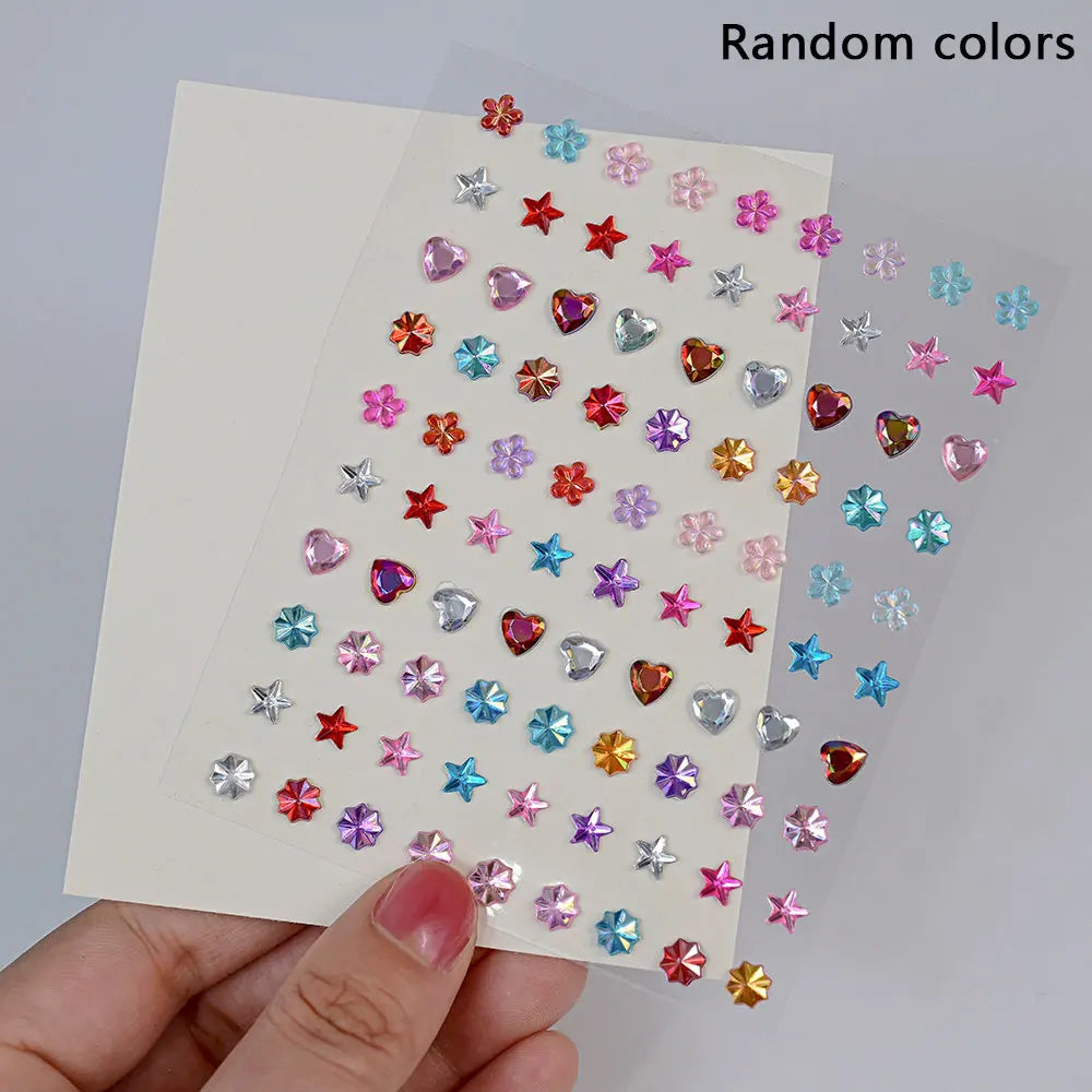 5D Face Diamond Gem Stickers - Colorful Rhinestone Body Makeup Tattoo for Festival, Nail Art & DIY Bling Style