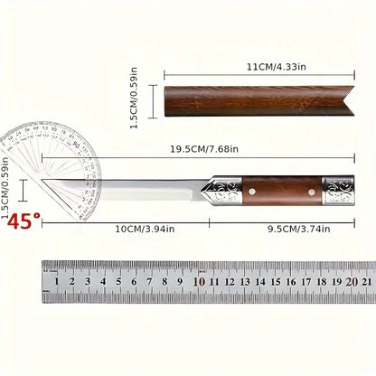Premium Stainless Steel Utility Knife - Carved Outdoor Pocket Knife for Meat Cutting, Fruit Peeling and Portable Use
