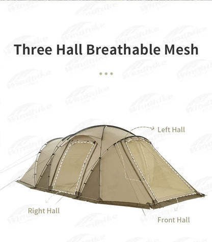 Naturehike Aries Tunnel Tent – 4-6 Person 4-Season Geodesic Outdoor Camping Tent, Double Layer, Large Travel Shelter