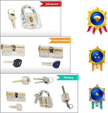 Transparent Practice Lock - Visible Training Padlock for Beginner Locksmith Skills