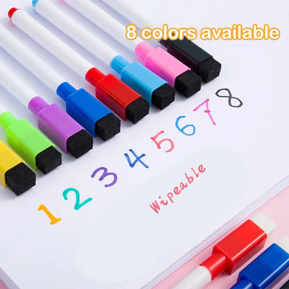 Magnetic Erasable Whiteboard Pen — Colored Blackboard Marker for Classroom, Office, Note-Taking & Teaching Supplies