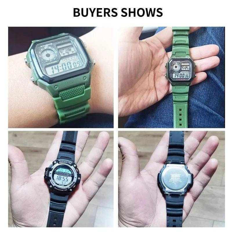 18mm Silicone Watch Strap for Casio W218H AE-1200 AE-1100 SGW-300/400 MRW-200 - Sport Resin Rubber Replacement Wristband
