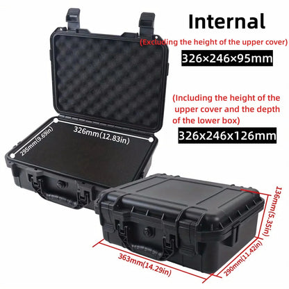 Waterproof Hard Tool Carry Case - Protective Storage Box with Pre-Cut Sponge Organizer for Equipment