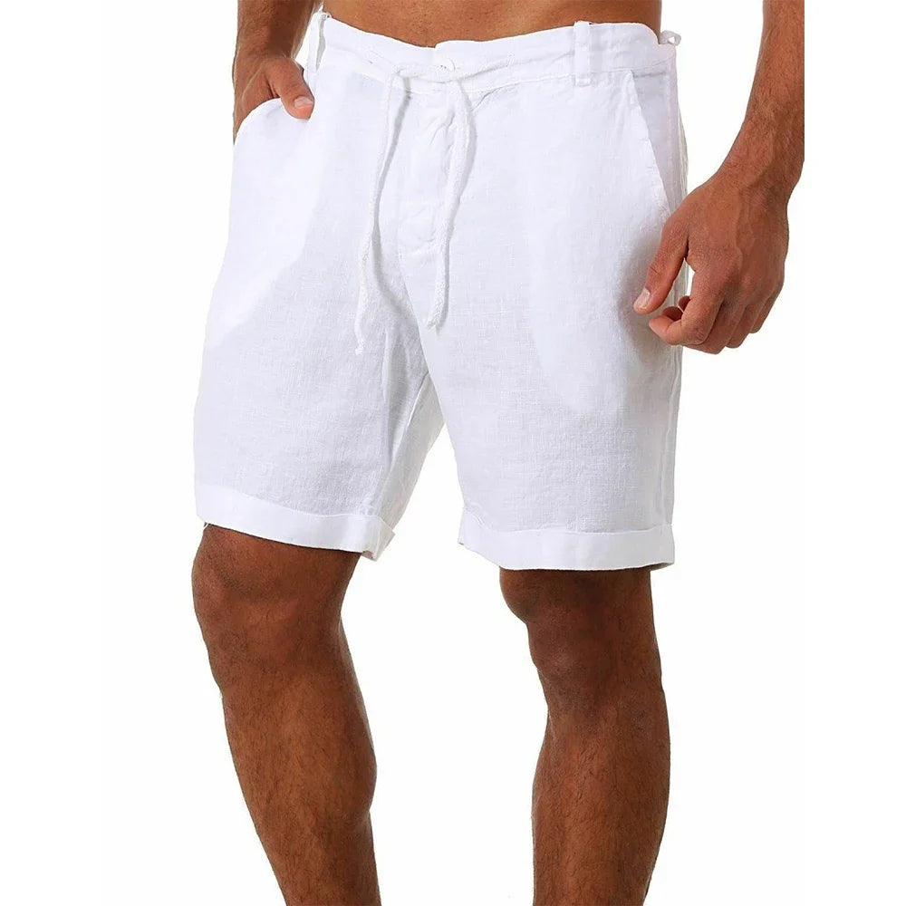Men’s Summer Cotton Linen Shorts – Lightweight Breathable Casual Sport & Fitness Streetwear Pants