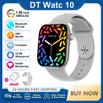 2025 DT 10 Smart Watch – 2.01" AMOLED, 16GB, Music, 3D Surround, BT Call, Waterproof Smartwatch for Men & Women