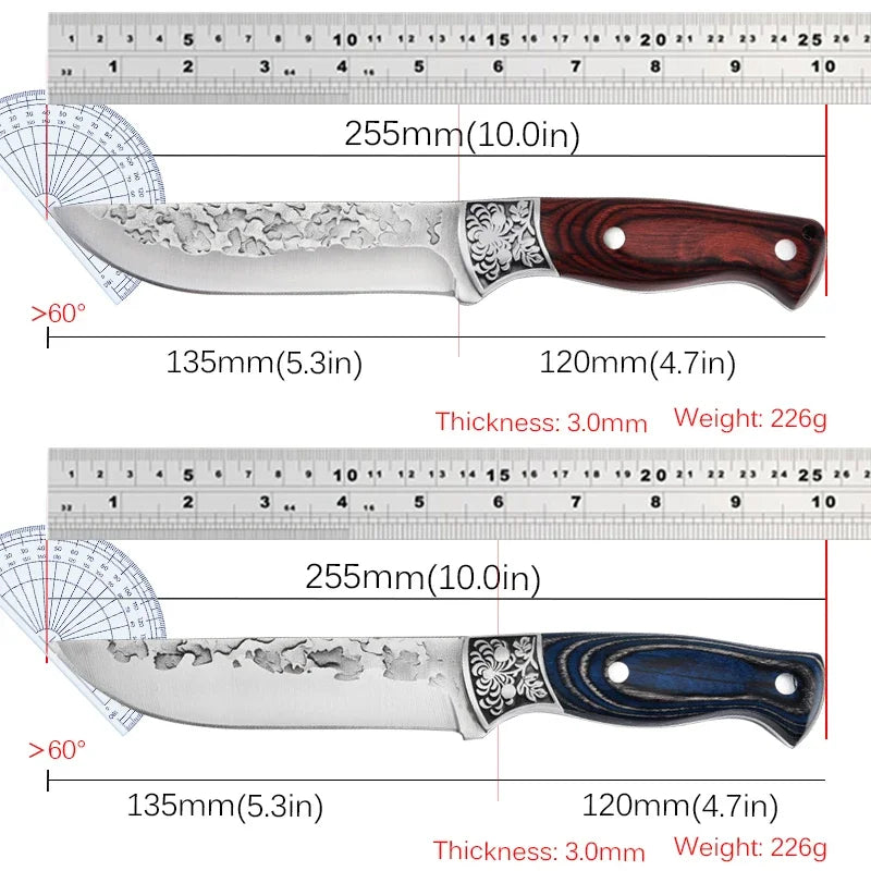 Forged Stainless Steel Cleaver Knife - Versatile Kitchen Chef, Meat, Fruit, BBQ, and Boning Knife with Cover