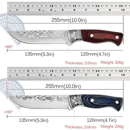 Forged Stainless Steel Cleaver Knife - Versatile Kitchen Chef, Meat, Fruit, BBQ, and Boning Knife with Cover