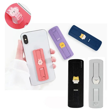 Universal Finger Ring Phone Holder: Non-Slip Creative Hand Band Grip Bracket with Push-Pull Kickstand - Ideal for Women & Men