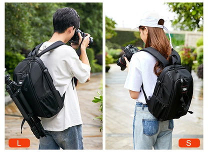 Large Waterproof Camera Backpack — DSLR & Video Tripod Bag with Rain Cover for Canon, Nikon, Sony, Pentax