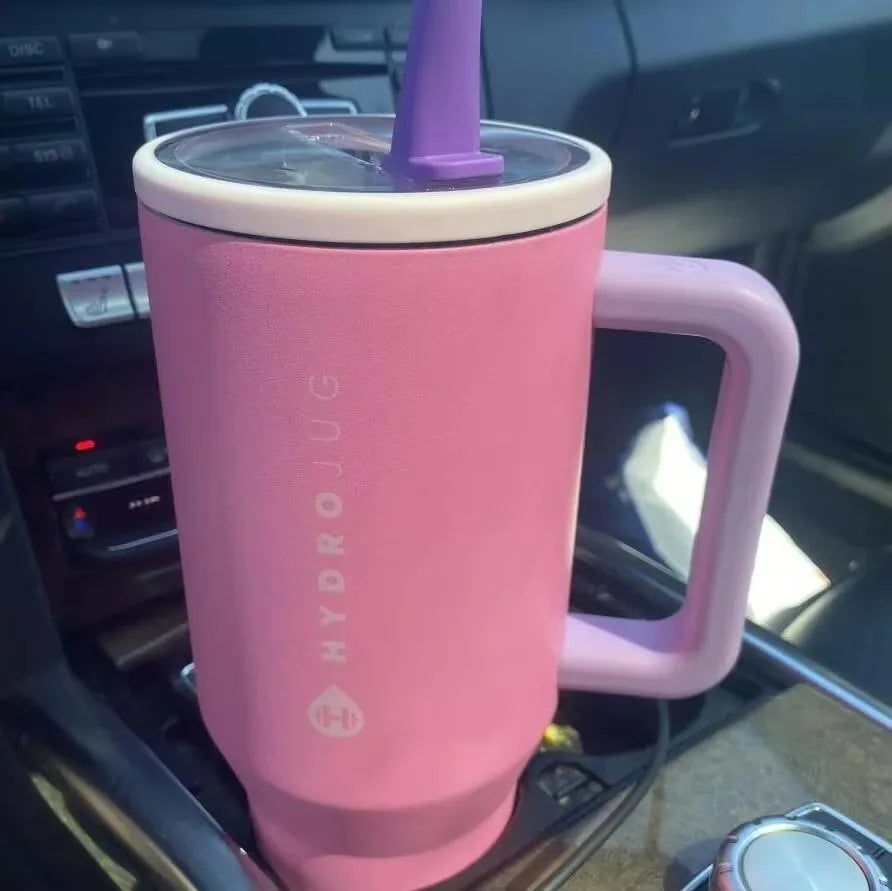 HydroJug 32oz/40oz Traveler Tumbler — Stainless Steel Vacuum Insulated Car Mug with Straw Lid & Double Wall Thermal Iced Design