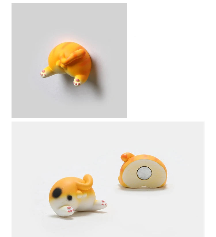 Kitty Buttocks Refrigerator Magnets – Cute Cartoon Animal Resin Magnets for Wall, Car & Fridge Decoration Accessories