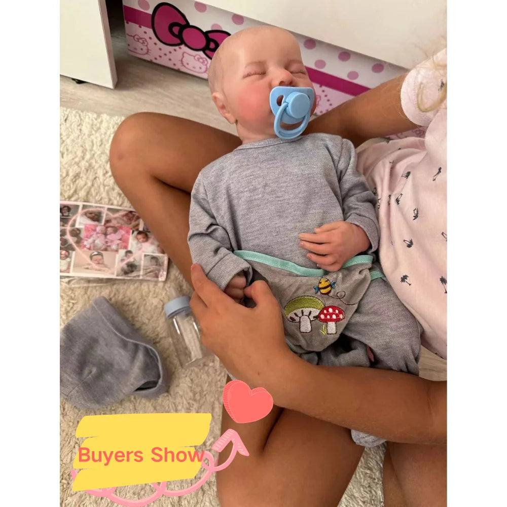 46cm Reborn Baby Doll Levi – Mixed Silicone & Vinyl with 3D Painted Veins, Collectible Gift for Girls