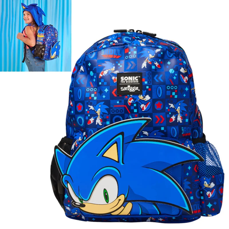 Smiggle Sonic Cartoon Backpack — Australia Schoolbag for Kids, Anime Student Bag & Gift