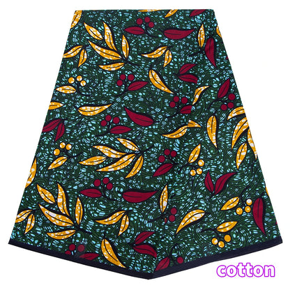 Original African Wax Print Fabric - 100% Cotton Colorful Dutch Ankara Pagne
