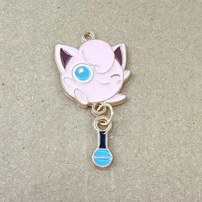 10-Piece Cartoon Anime Jewelry Charms - Gold-Plated Alloy Enamel Pendants for DIY Necklaces, Bracelets, and Earrings