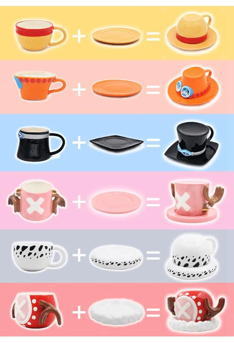 One Piece Anime Ceramic Mug — Chopper, D. Law & Three Brothers Hat Coffee Cup Christmas Gift