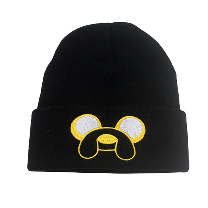 Cute Puppy Embroidered Knitted Hat - Yellow Ear Protection for Autumn & Winter - Warm & Versatile Beanie