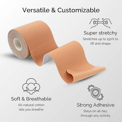 Elastic Breast Lift Patches - Invisible, Breathable Support Tape for Clothing and Sports Use