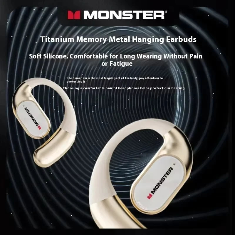 MONSTER AC530 Wireless Earphones - Bluetooth Noise-Canceling Foldable Headphones with Bio-Fiber Dynamic Drivers for Music & Gifts