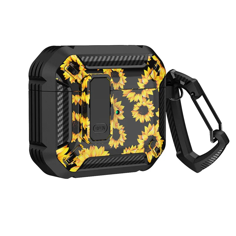 Carbon Fiber AirPods Case for Pro 1/2 & AirPods 3 – Shockproof Headset Cover with Switch Design for Men