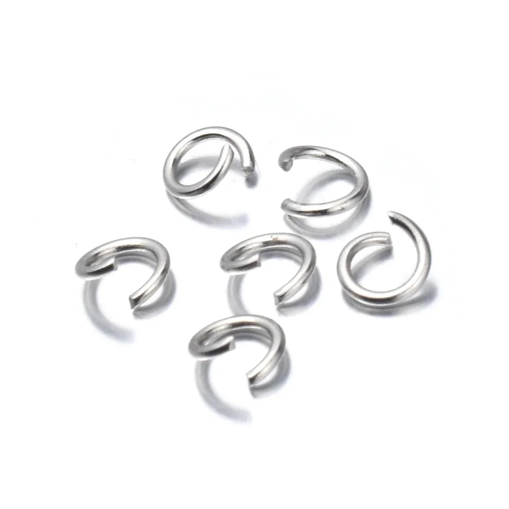 200pcs/Lot Stainless Steel Jewelry Findings - Open Single Loops Jump Rings & Split Rings Set for DIY Jewelry Making (3/4/5/6/7/8/10mm)