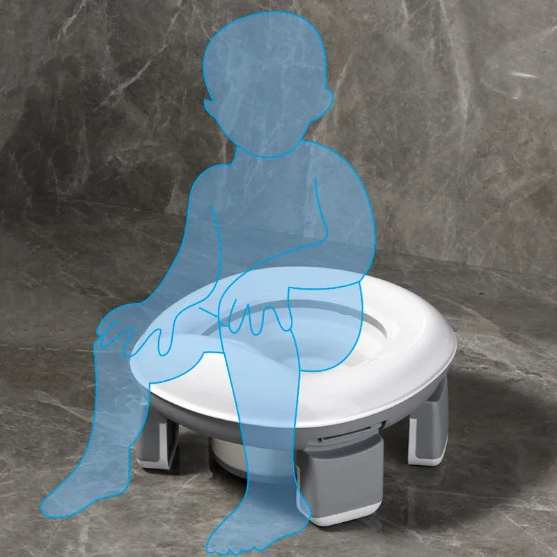 3-in-1 Foldable Travel Potty Seat - Portable Silicone Baby Toilet Trainer with Disposable Bags for Kids