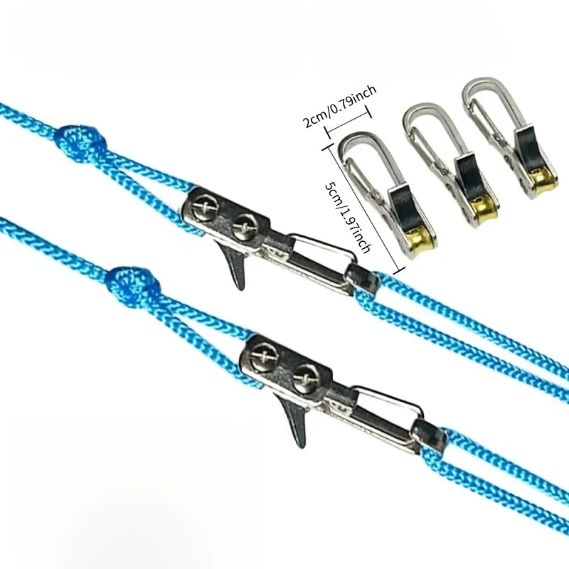 Rope Tying & Tensioning Tool - Heavy-Duty Retractable Buckle with Roller Tensioner for Camping & Outdoor Use