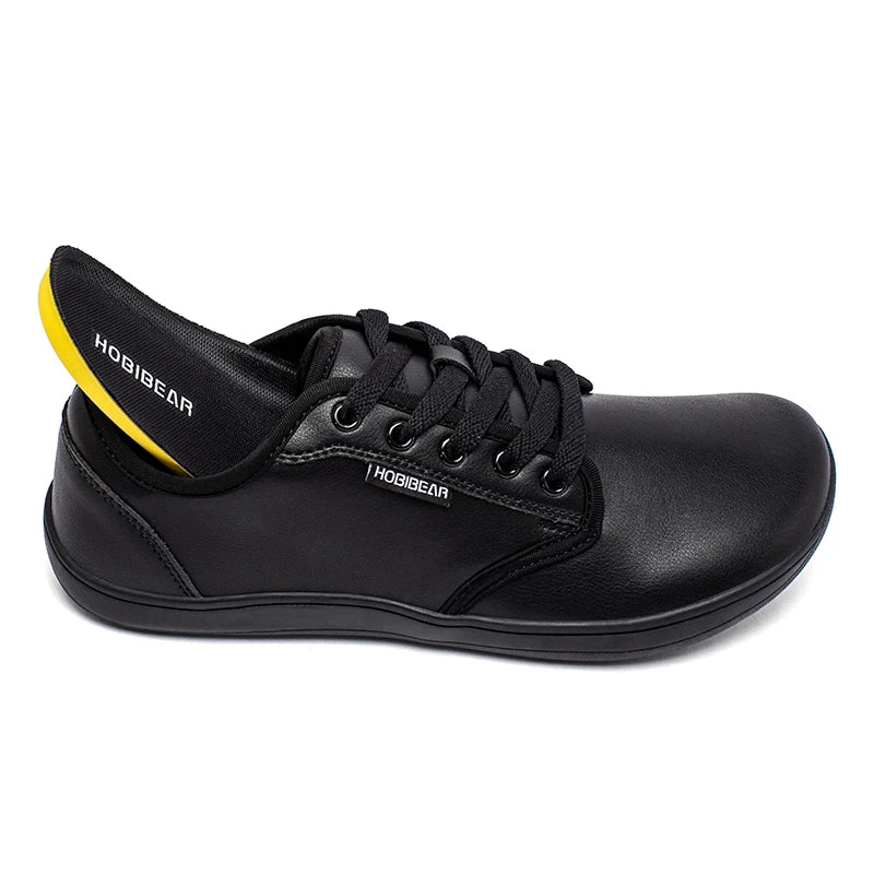 HOBIBEAR Unisex Wide Barefoot Shoes – Zero Drop Minimalist Sneakers for Men & Women, Artificial Leather Trail Walking Shoes